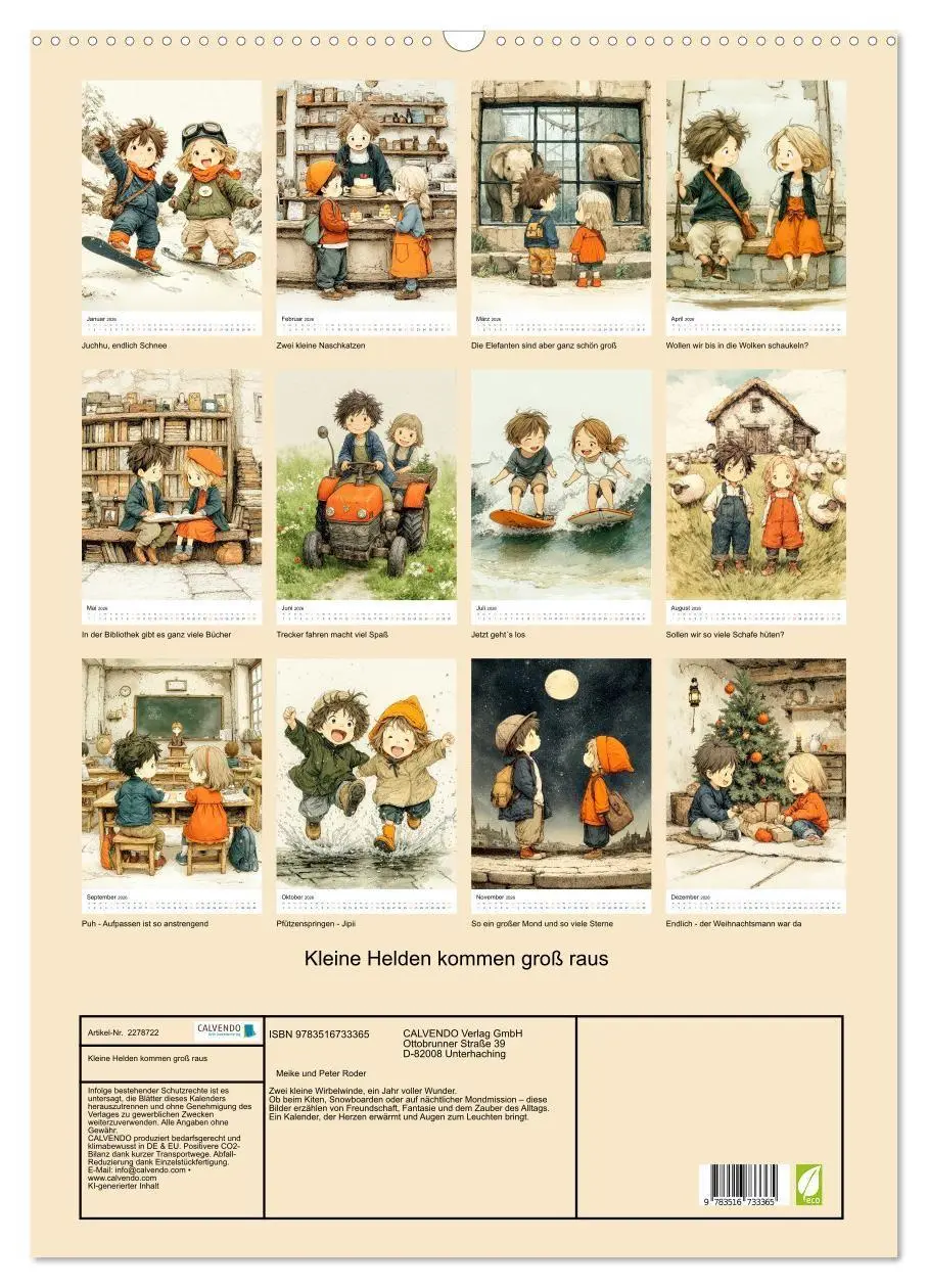 Bild: 9783516733365 | Kleine Helden kommen groß raus (Wandkalender 2026 DIN A2 hoch),...