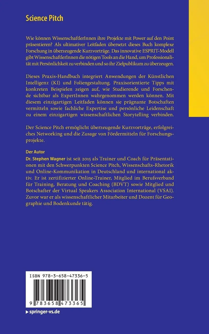 Rückseite: 9783658473365 | Science Pitch | Stephen Wagner | Taschenbuch | ix | Deutsch | 2025