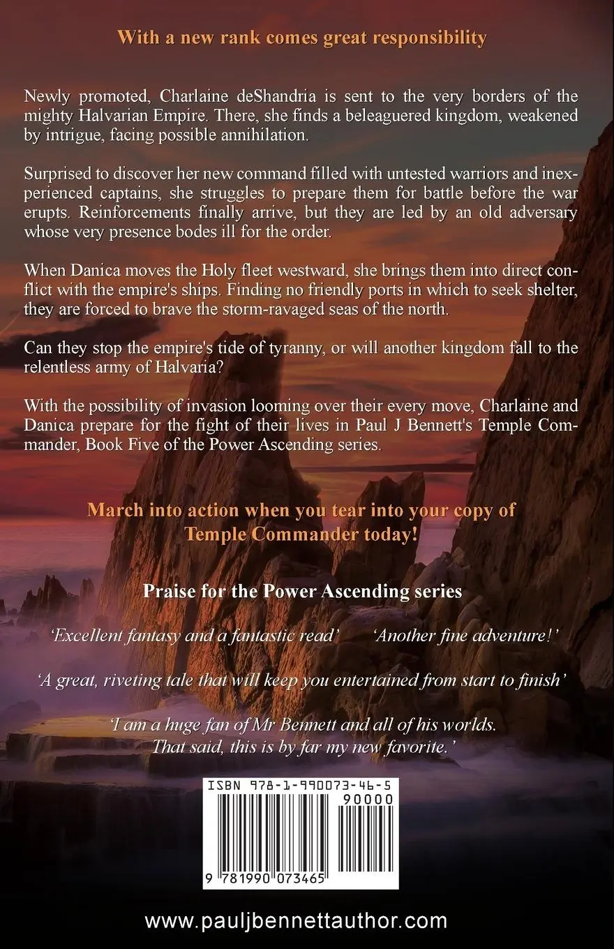 Rückseite: 9781990073465 | Temple Commander | An Epic Military Fantasy Novel | Paul J Bennett