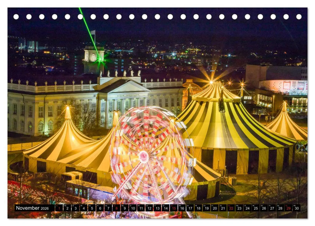 Bild: 9783457703465 | Kassel bei Nacht (Tischkalender 2026 DIN A5 quer), CALVENDO...
