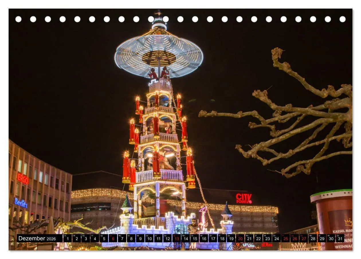 Bild: 9783457703465 | Kassel bei Nacht (Tischkalender 2026 DIN A5 quer), CALVENDO...
