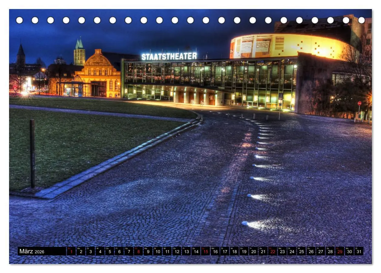 Bild: 9783457703465 | Kassel bei Nacht (Tischkalender 2026 DIN A5 quer), CALVENDO...