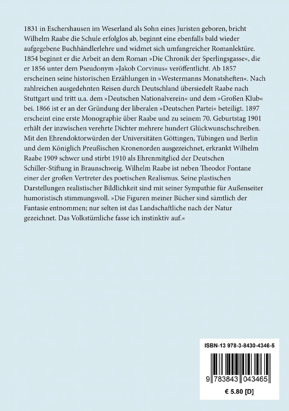 Rückseite: 9783843043465 | Höxter und Corvey | Eine historische Novelle | Wilhelm Raabe | Buch