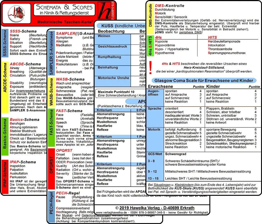 Cover: 9783869573465 | Schemata &amp; Scores in Klinik &amp; Rettungsdienst (2 Karten Set) -...