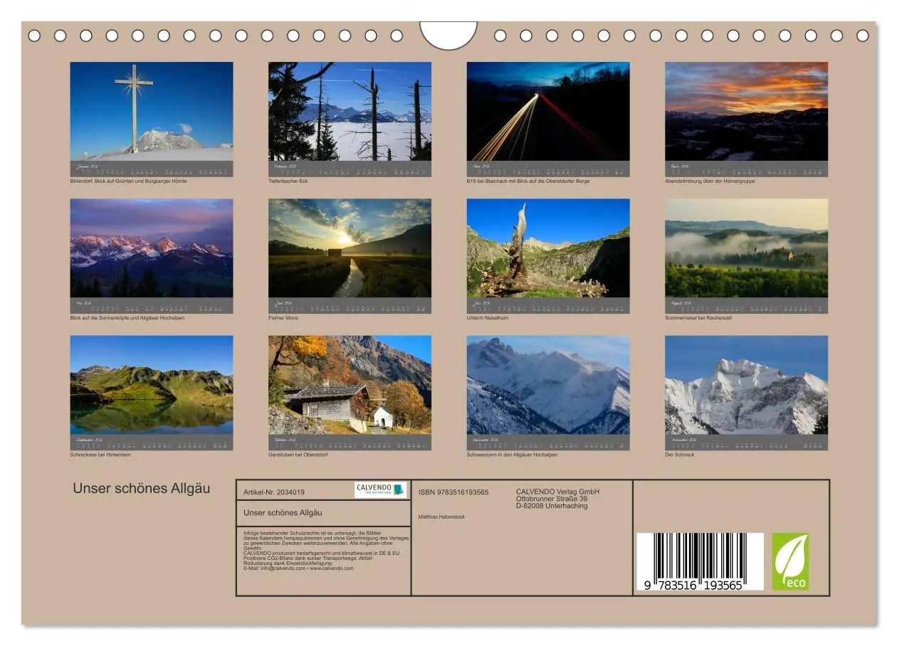 Bild: 9783516193565 | Unser schönes Allgäu (Wandkalender 2026 DIN A4 quer), CALVENDO...
