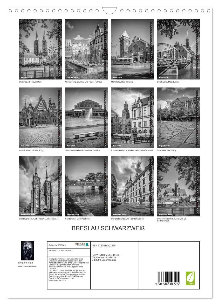 Bild: 9783516403565 | BRESLAU SCHWARZWEIß (Wandkalender 2026 DIN A3 hoch), CALVENDO...