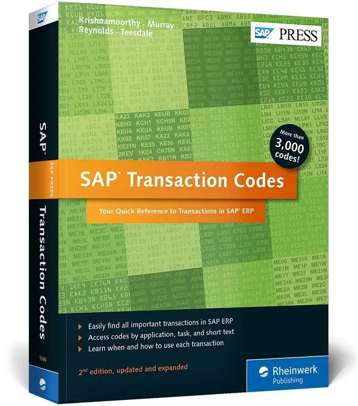 Cover: 9781493213665 | SAP Transaction Codes | Venki Krishnamoorthy (u. a.) | Taschenbuch