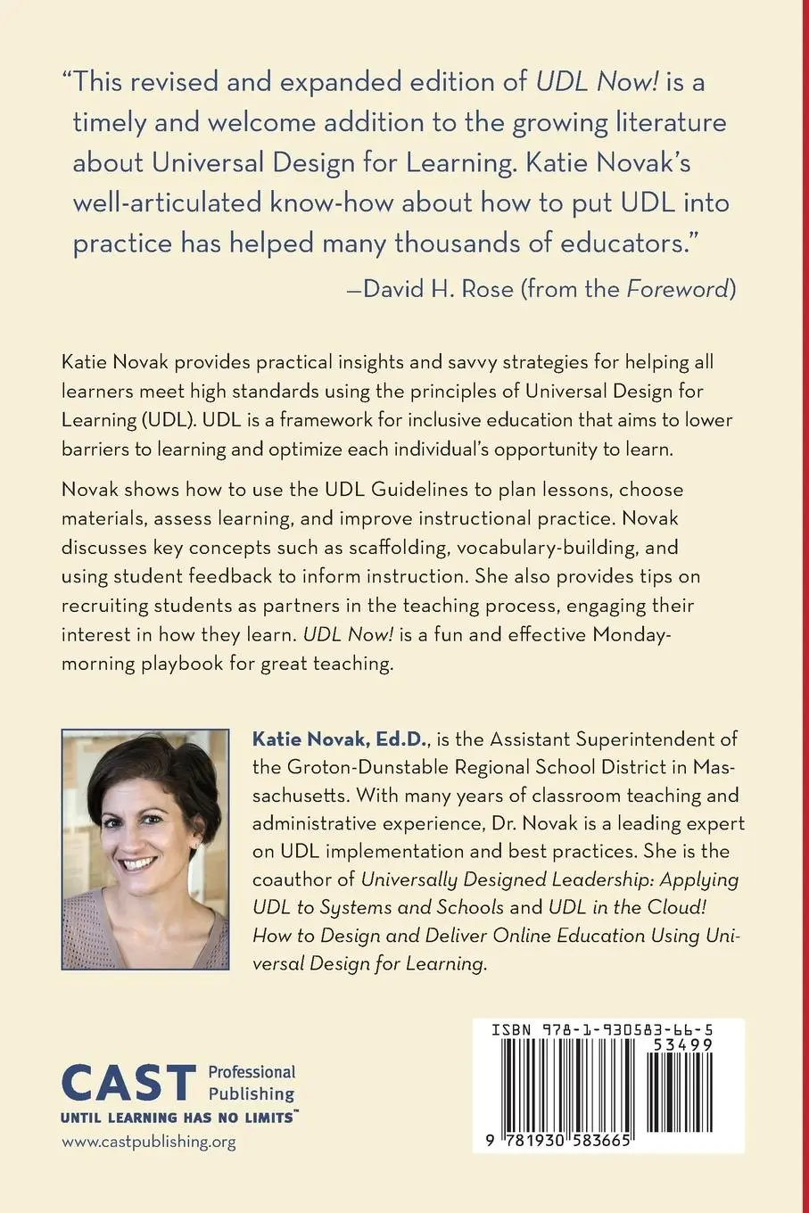 Rückseite: 9781930583665 | UDL Now! | Katie Novak | Taschenbuch | Kartoniert / Broschiert | 2016