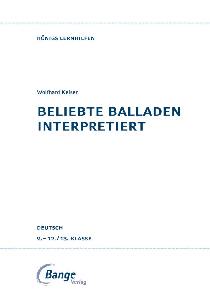 Bild: 9783129303665 | Beliebte Balladen interpretiert | Wolfhard Keiser | Taschenbuch | 2026
