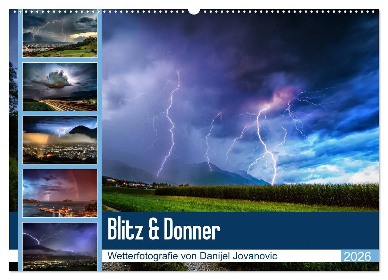 Cover: 9783457923665 | Blitz &amp; Donner (Wandkalender 2026 DIN A2 quer), CALVENDO...