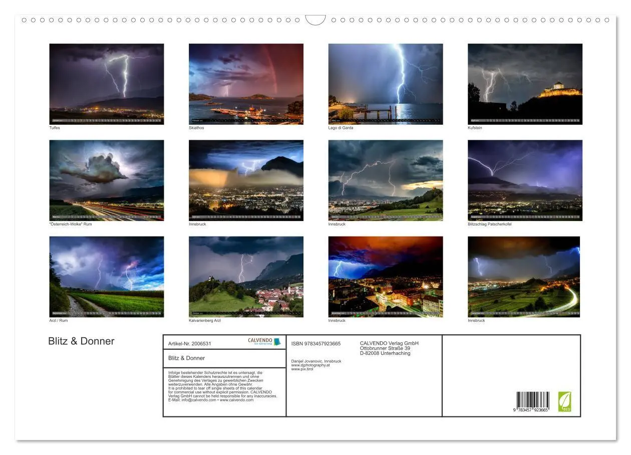 Bild: 9783457923665 | Blitz &amp; Donner (Wandkalender 2026 DIN A2 quer), CALVENDO...