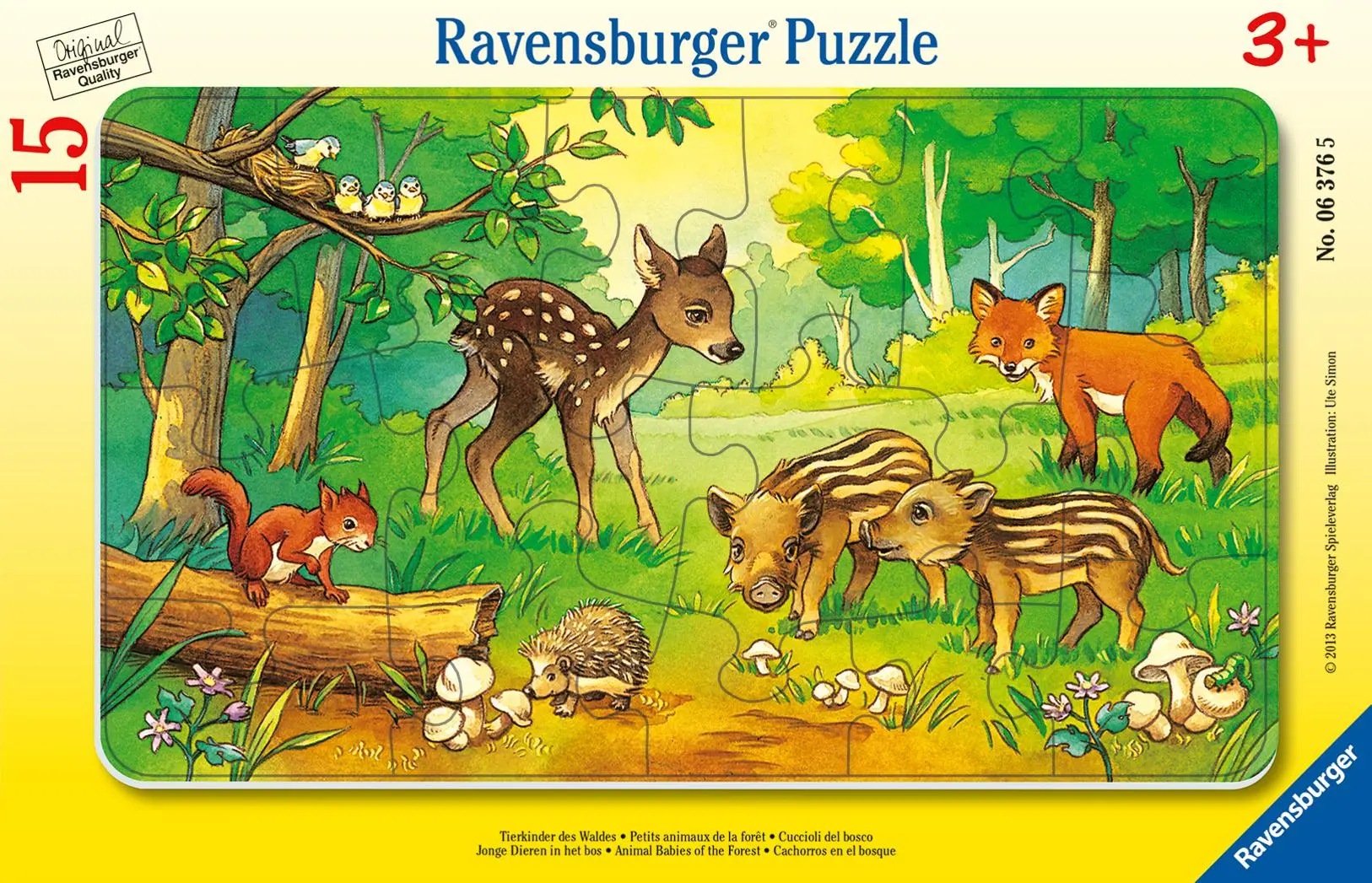 Cover: 4005556063765 | Tierkinder des Waldes. Rahmenpuzzle 15 Teile | Spiel | Rahmenpuzzle