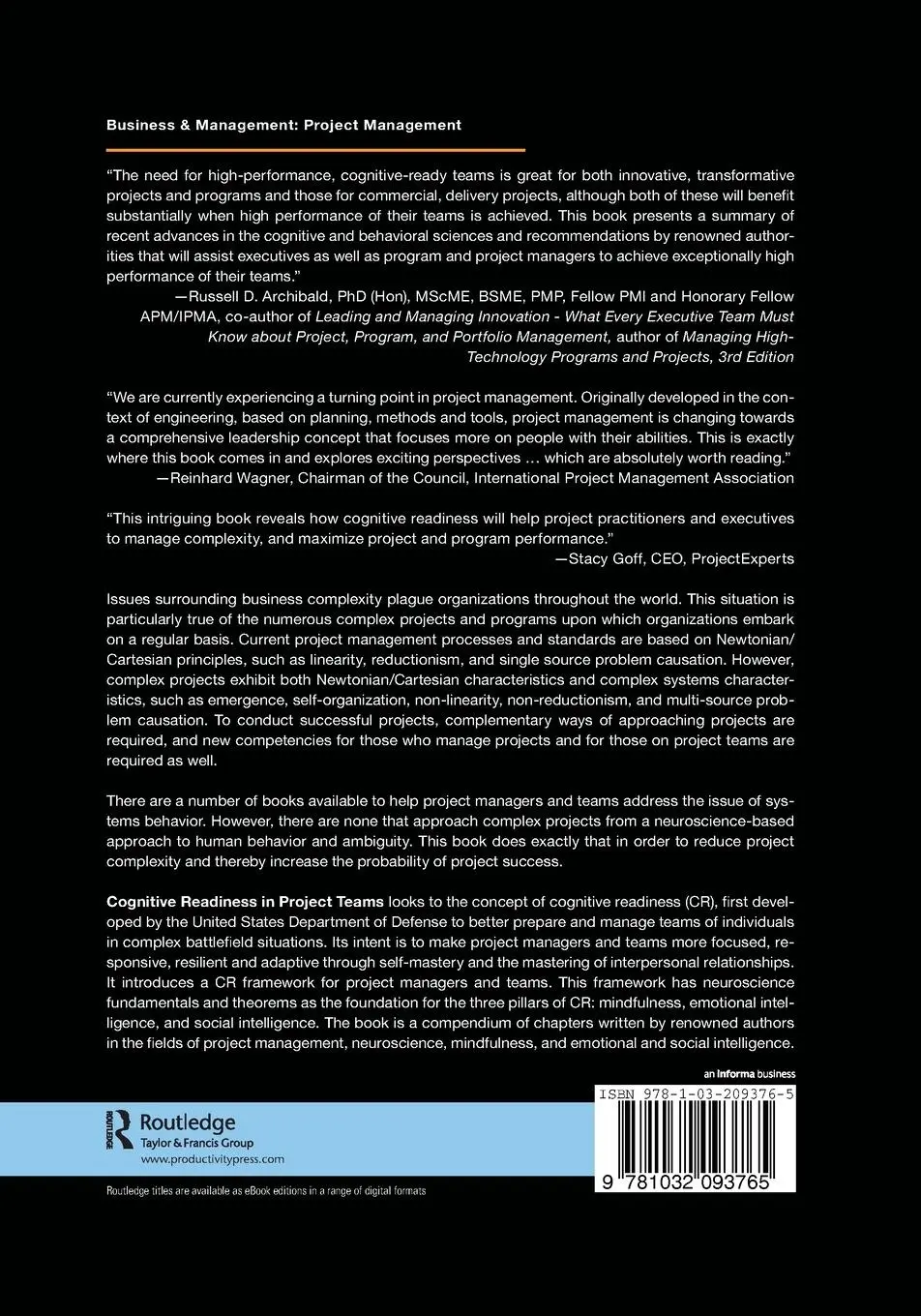 Rückseite: 9781032093765 | Cognitive Readiness in Project Teams | Carl Belack (u. a.) | Buch