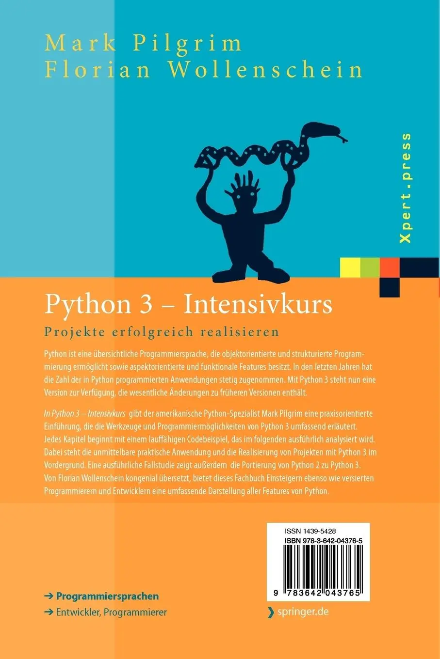 Rückseite: 9783642043765 | Python 3 - Intensivkurs | Projekte erfolgreich realisieren | Pilgrim