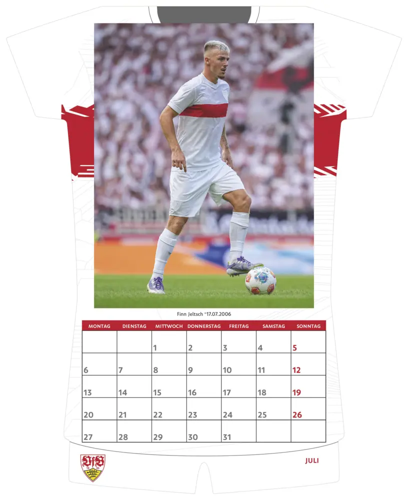 Bild: 4069095013865 | N Neumann - VfB Stuttgart 2026 - Trikotkalender 34x42 cm mit 12...