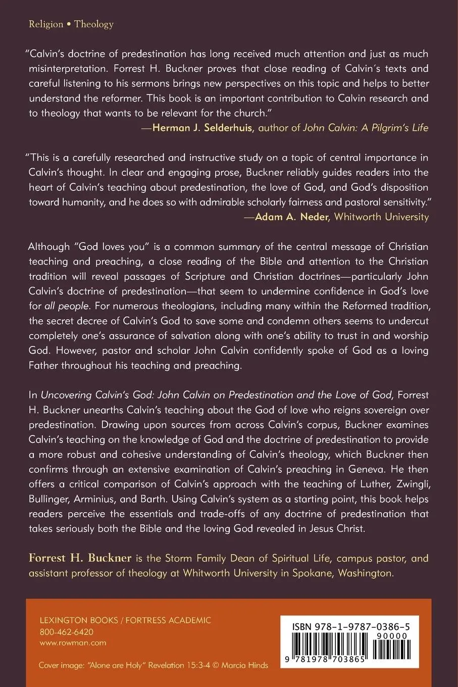 Rückseite: 9781978703865 | Uncovering Calvin's God | Forrest H. Buckner | Taschenbuch | Englisch