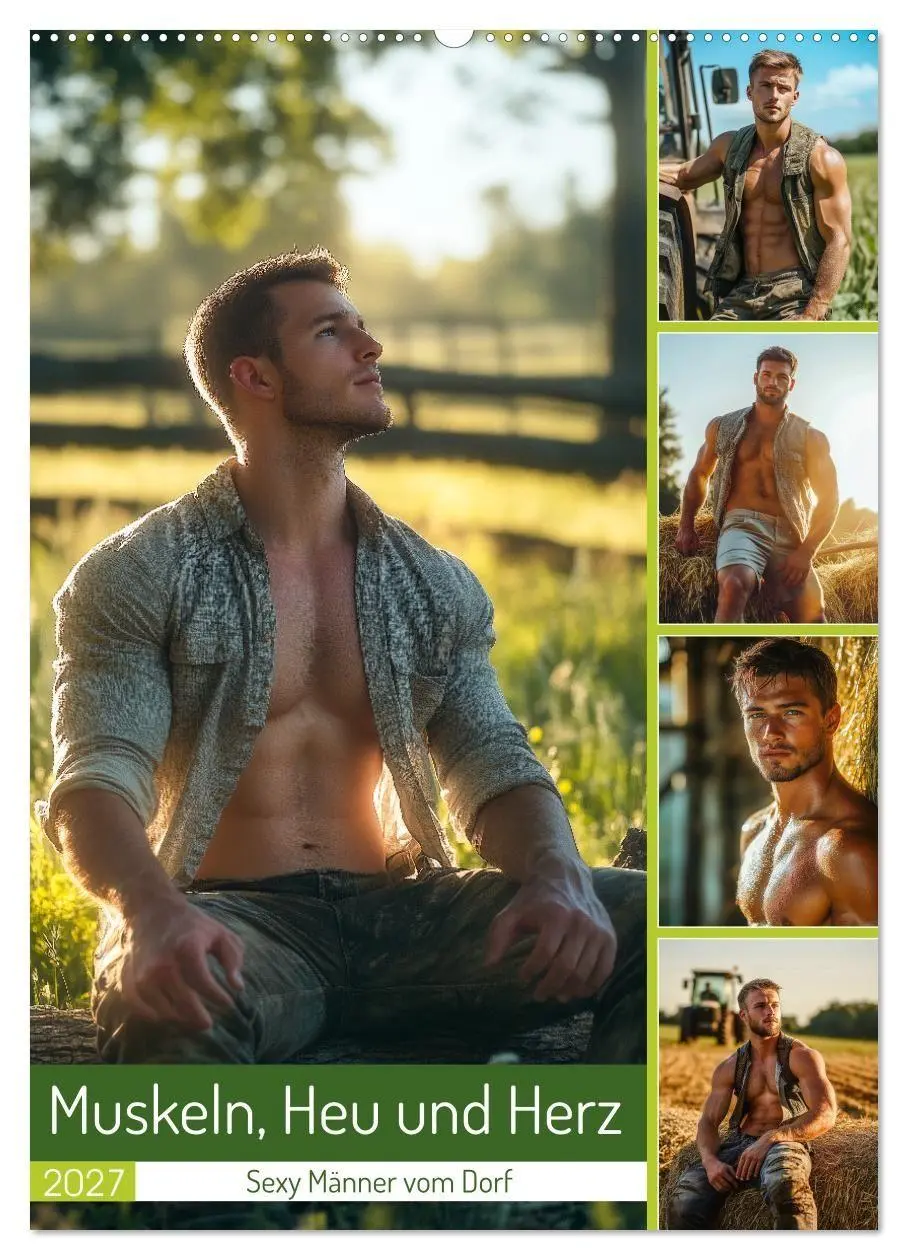 Cover: 9783516923865 | Muskeln, Heu und Herz - Sexy Männer vom Dorf (Wandkalender 2027 DIN...