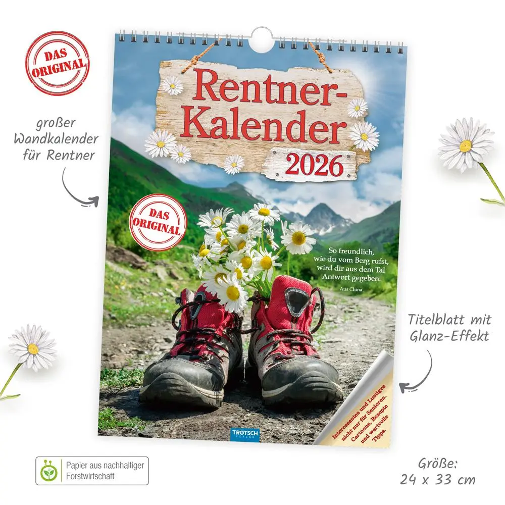 Bild: 9783988023865 | Trötsch Classickalender Rentnerkalender 2026 | Wandkalender | KG
