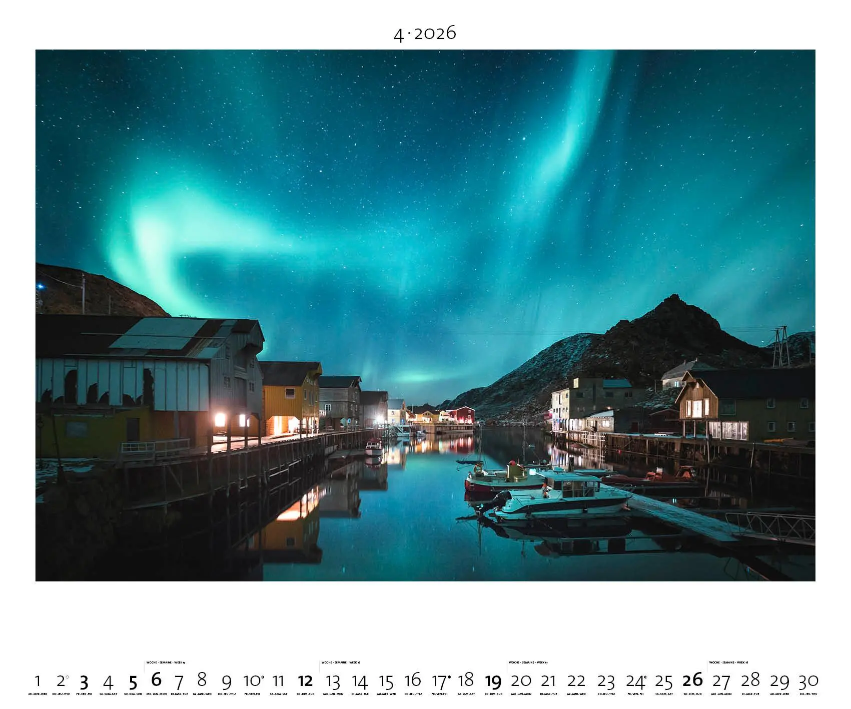 Bild: 4069095003965 | Polarlicht 2026 - Bild-Kalender - Poster-Kalender - 60x50 | Palazzi