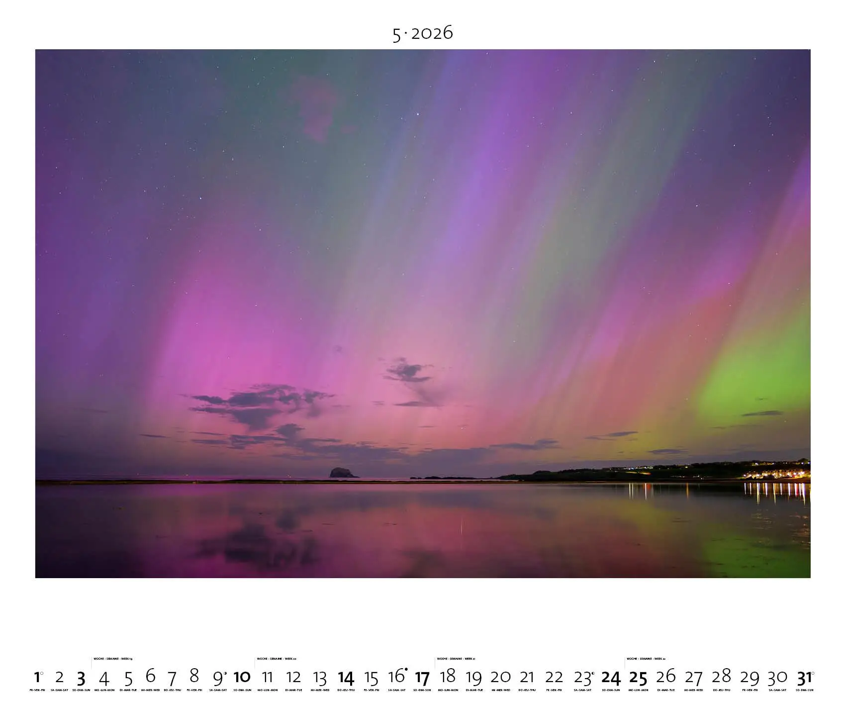 Bild: 4069095003965 | Polarlicht 2026 - Bild-Kalender - Poster-Kalender - 60x50 | Palazzi