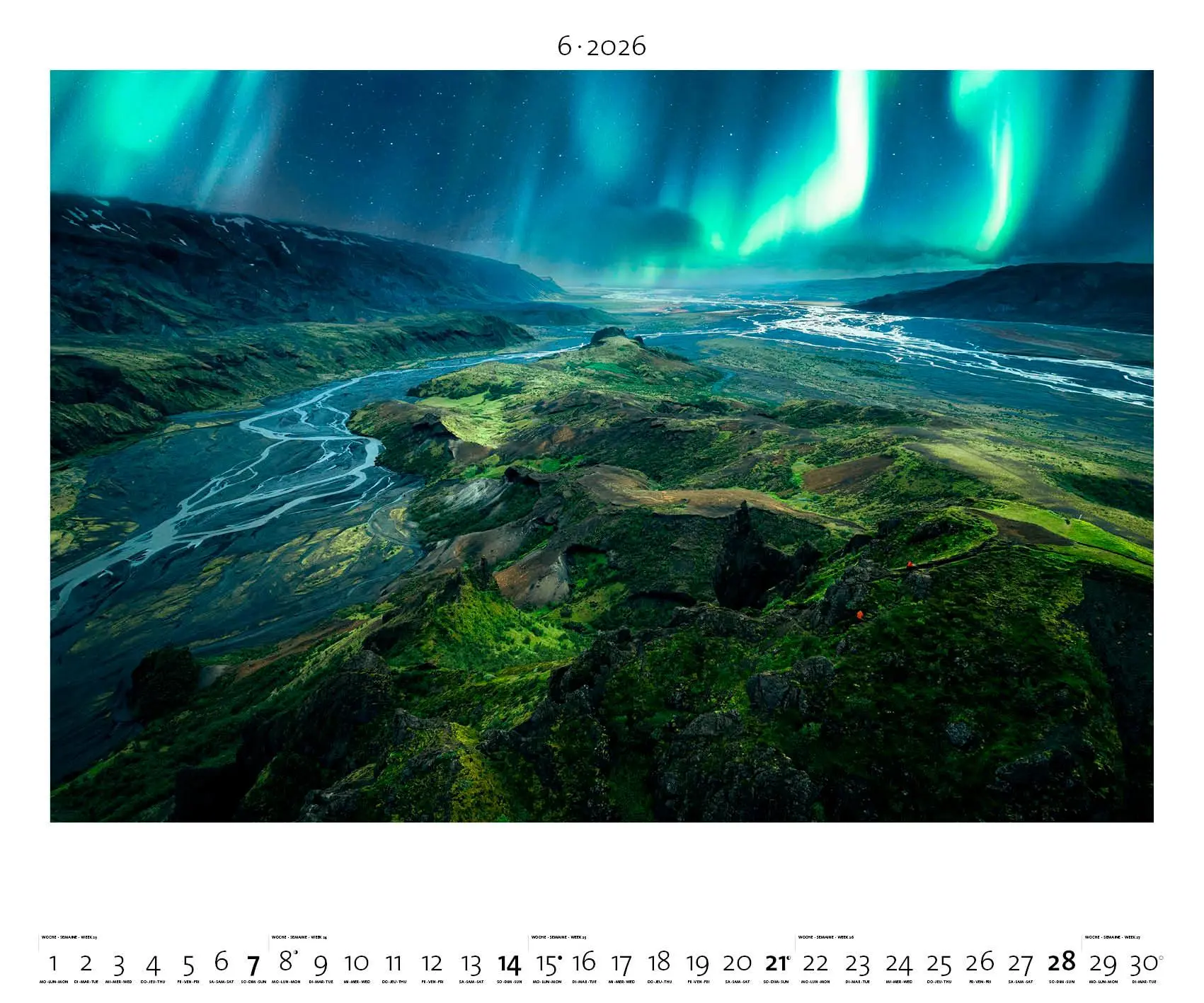 Bild: 4069095003965 | Polarlicht 2026 - Bild-Kalender - Poster-Kalender - 60x50 | Palazzi