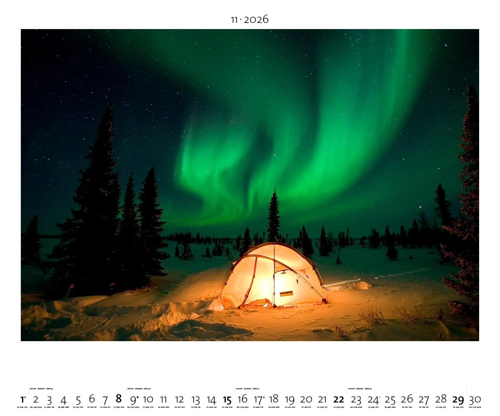 Bild: 4069095003965 | Polarlicht 2026 - Bild-Kalender - Poster-Kalender - 60x50 | Palazzi
