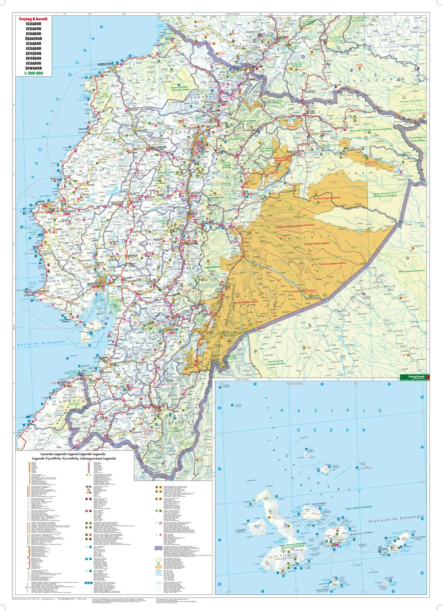 Bild: 9783707913965 | Ecuador, Autokarte 1:800.000 | (Land-)Karte | gefalzt | Deutsch | 2019