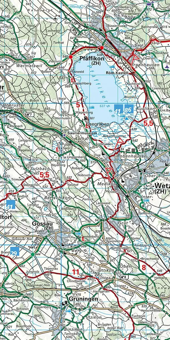 Bild: 9783259024065 | KuF Schweiz Radkarte 06 Zürich 1 : 60 000 | Mit Stadtplan | Deutsch