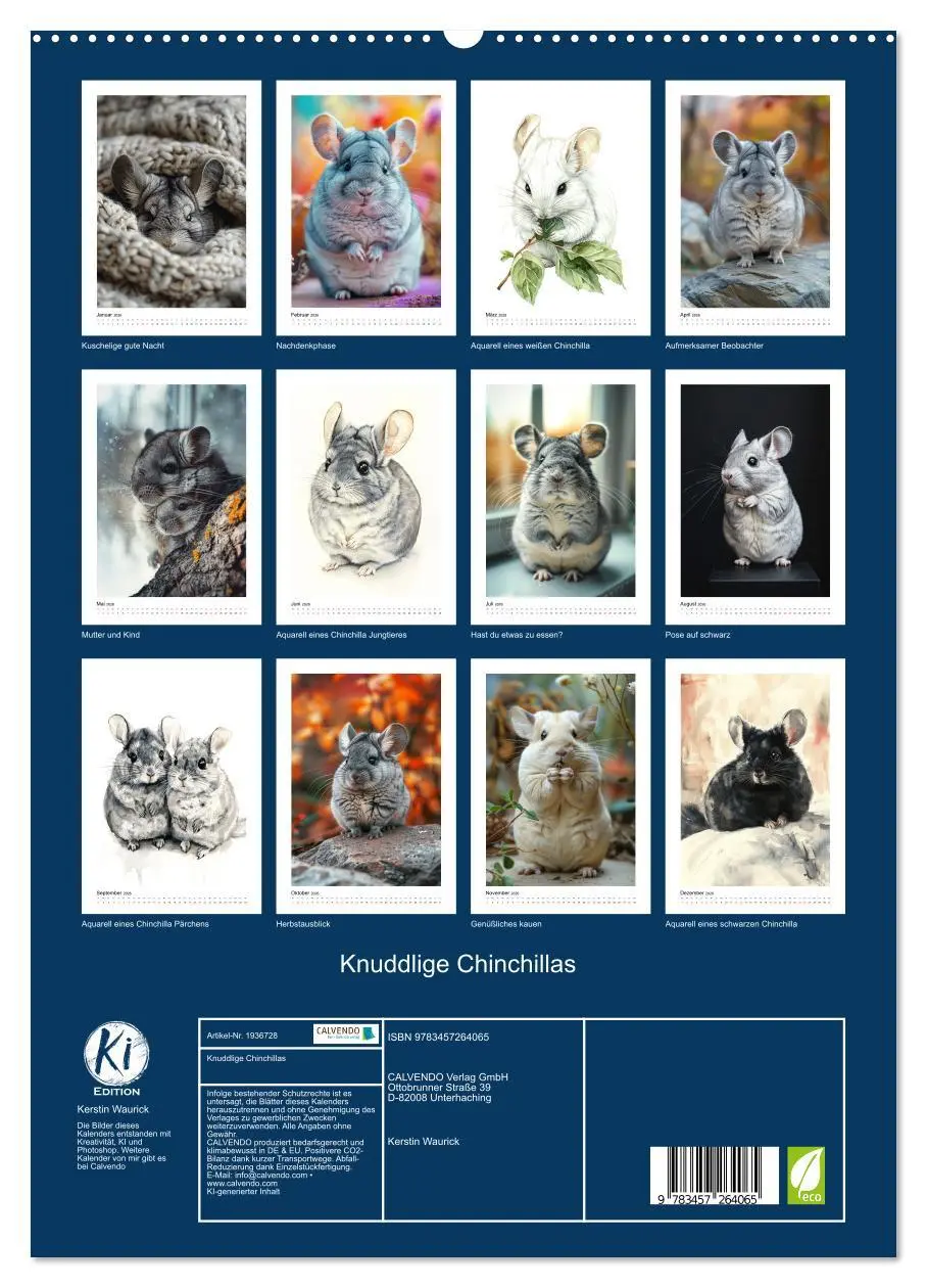 Bild: 9783457264065 | Knuddlige Chinchillas (hochwertiger Premium Wandkalender 2026 DIN...