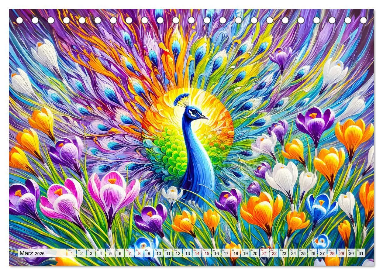 Bild: 9783457334065 | Tanz der Pfauen - Jahreszeiten in abstrakter Eleganz (Tischkalender...