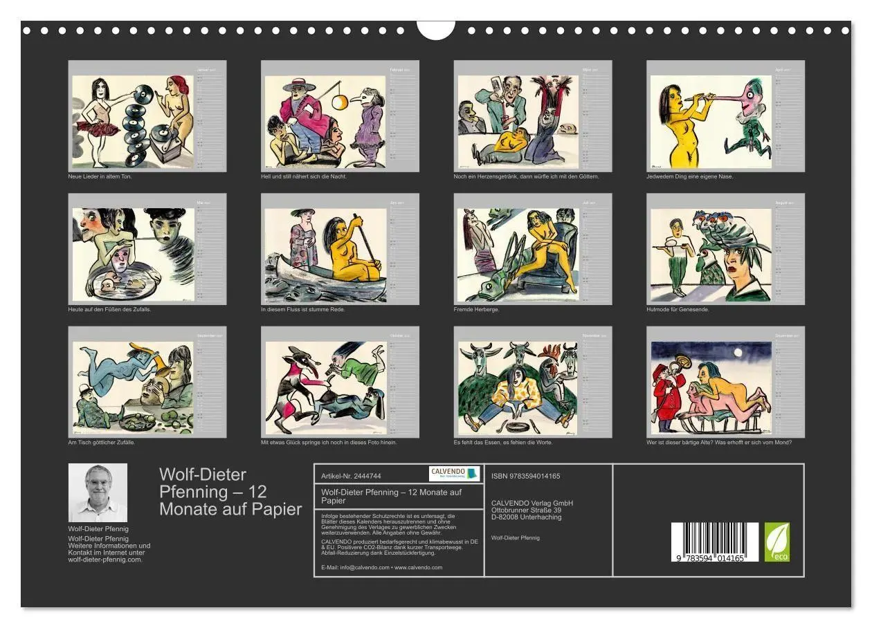 Bild: 9783594014165 | Wolf-Dieter Pfenning - 12 Monate auf Papier (Wandkalender 2027 DIN...