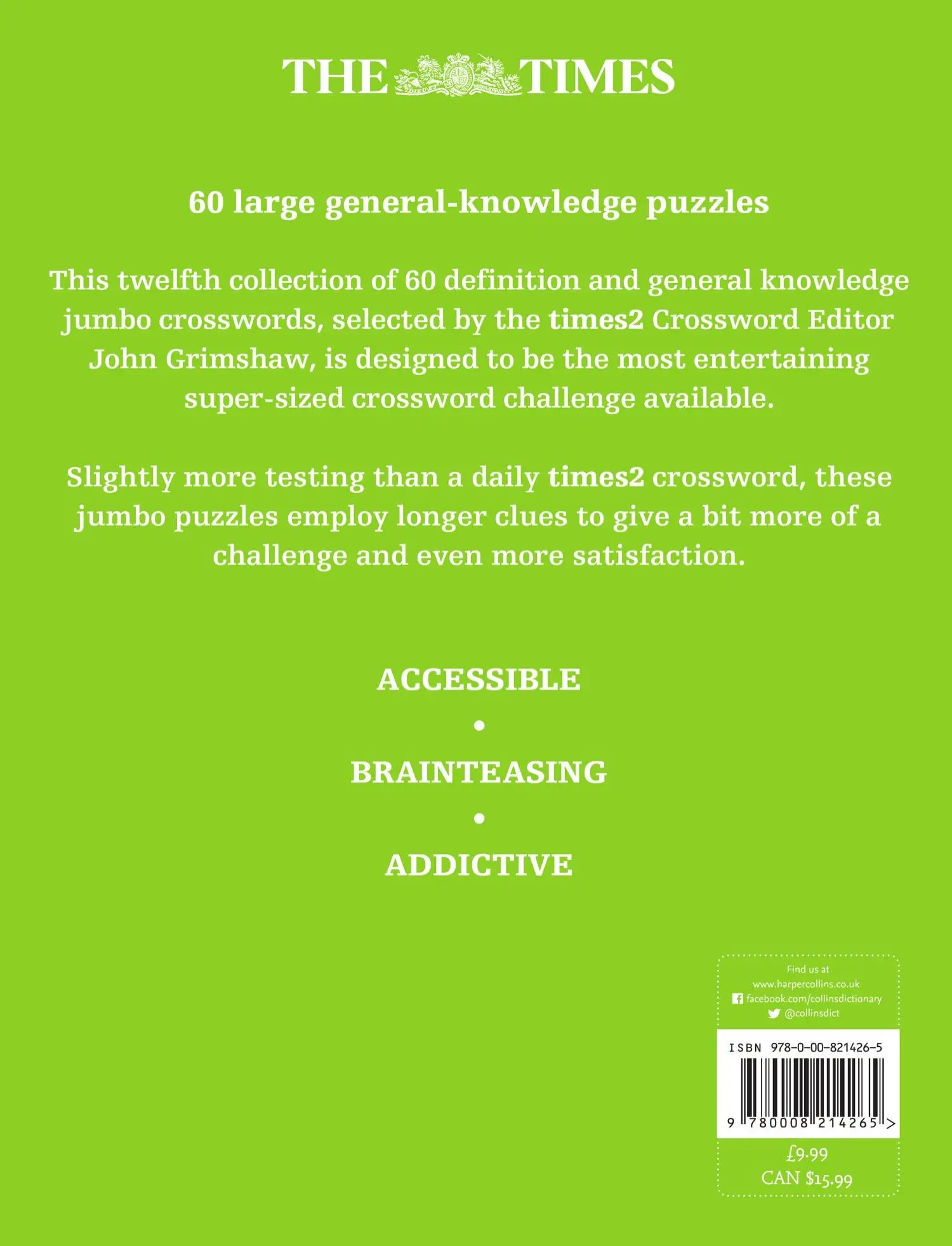 Rückseite: 9780008214265 | The Times 2 Jumbo Crossword Book 12 | John Grimshaw (u. a.) | Buch