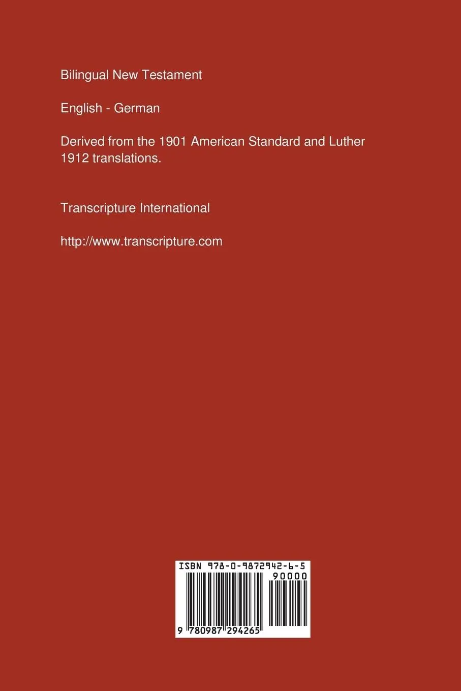 Rückseite: 9780987294265 | Bilingual New Testament, English - German | International | Buch