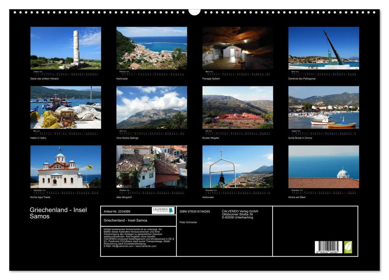 Bild: 9783516194265 | Griechenland - Insel Samos (Wandkalender 2026 DIN A2 quer),...