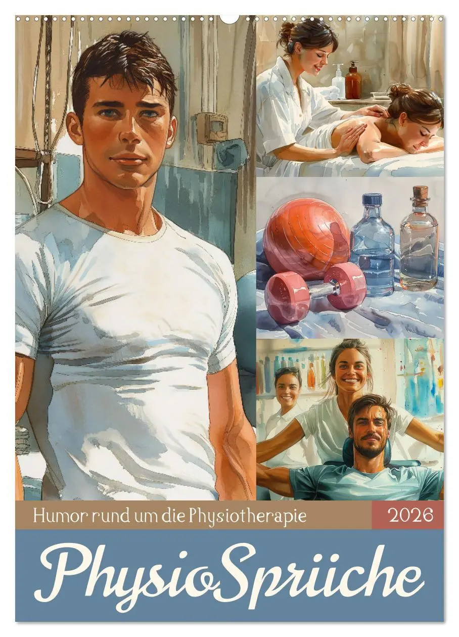 Cover: 9783516264265 | Physiosprüche (Wandkalender 2026 DIN A2 hoch), CALVENDO Monatskalender