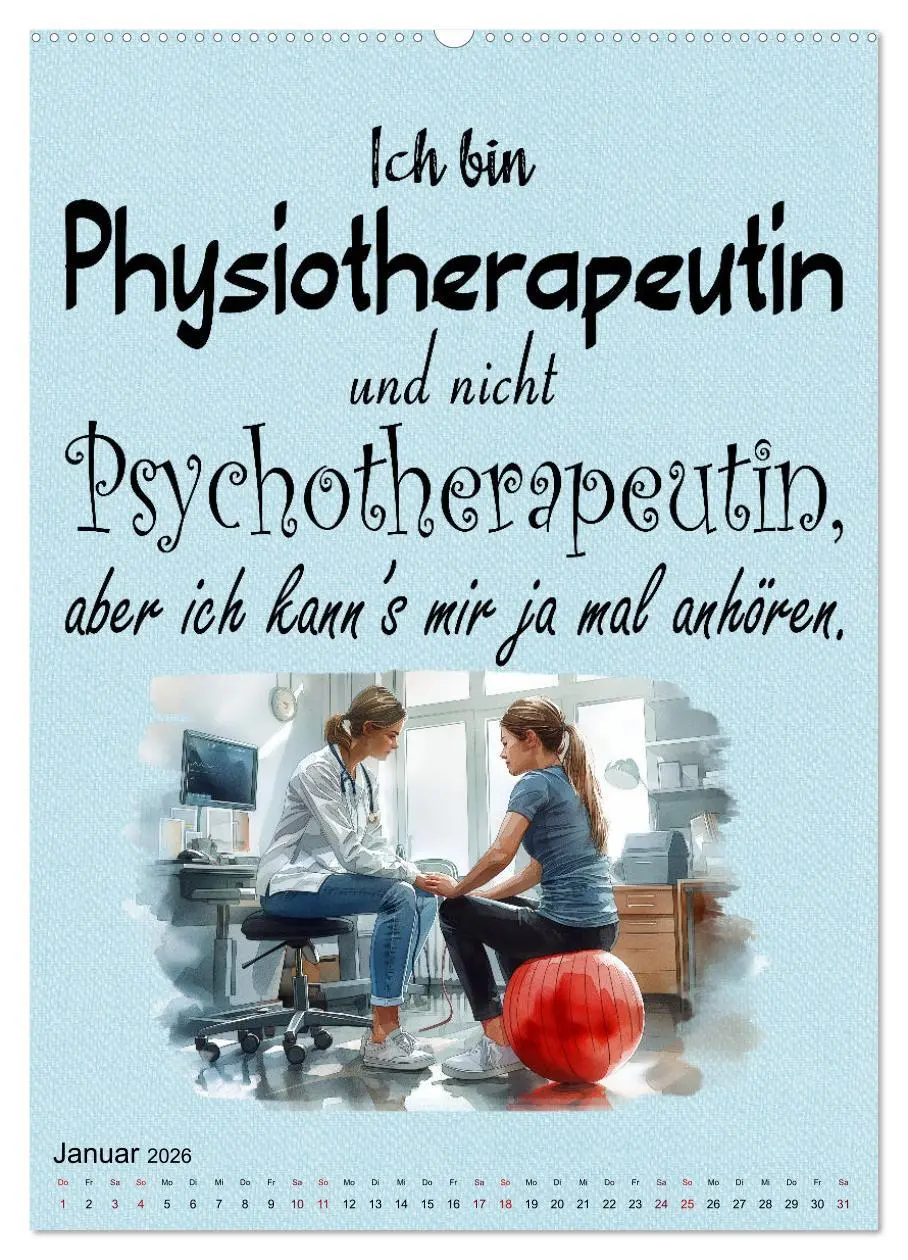 Bild: 9783516264265 | Physiosprüche (Wandkalender 2026 DIN A2 hoch), CALVENDO Monatskalender