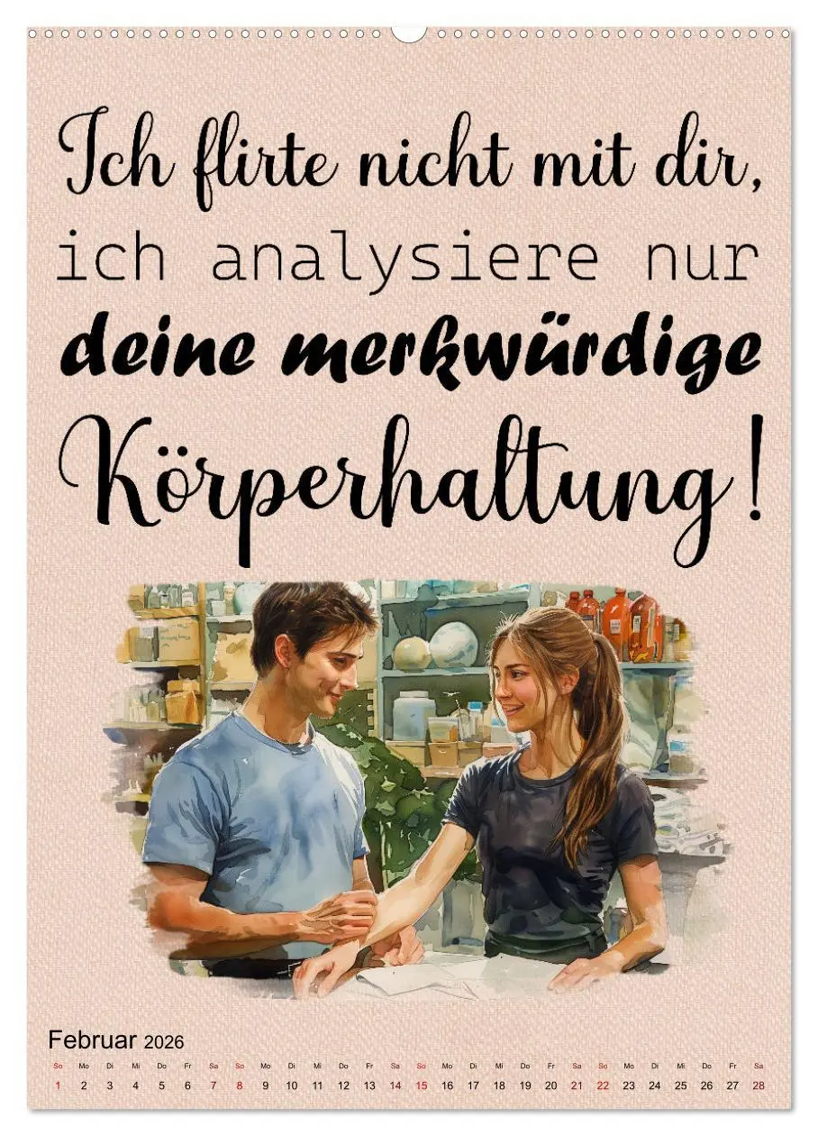 Bild: 9783516264265 | Physiosprüche (Wandkalender 2026 DIN A2 hoch), CALVENDO Monatskalender