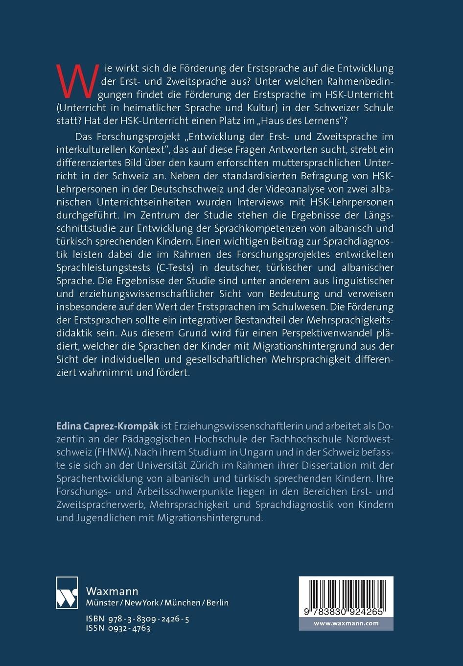 Rückseite: 9783830924265 | Entwicklung der Erst- und Zweitsprache im interkulturellen Kontext