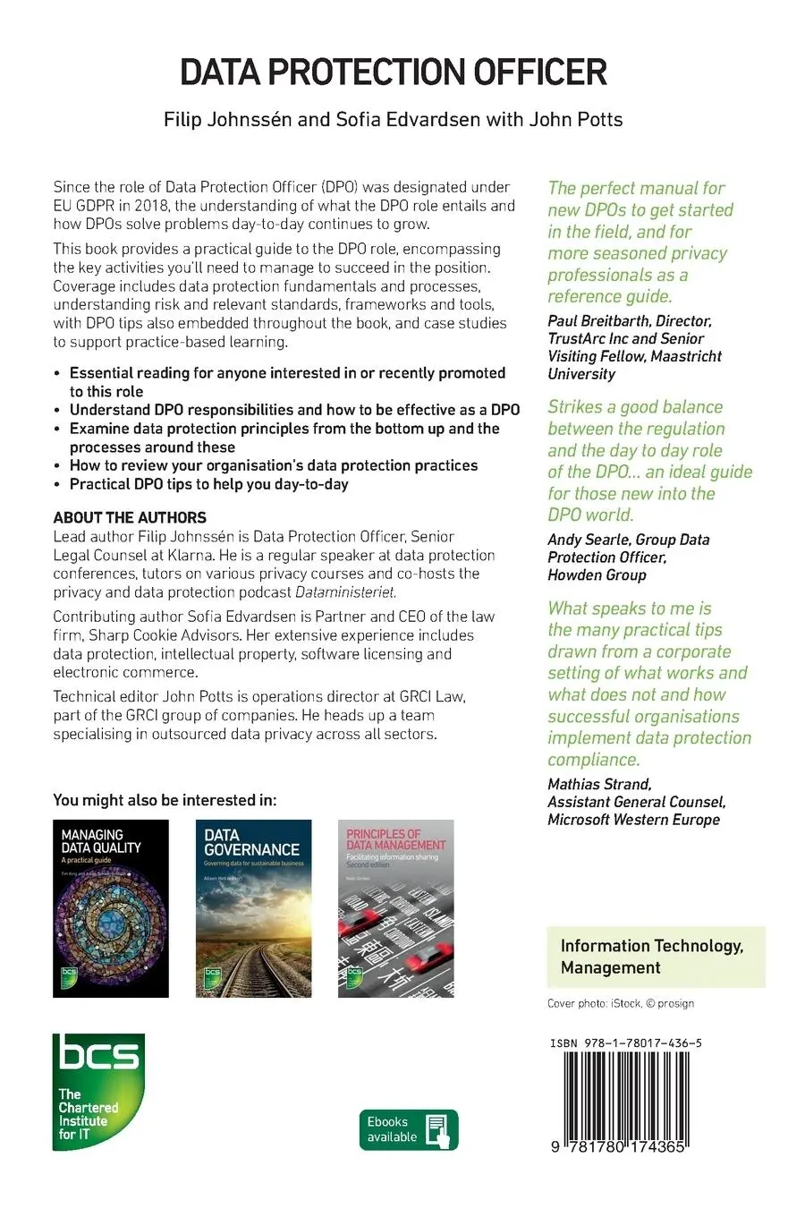 Rückseite: 9781780174365 | Data Protection Officer | Filip Johnssén (u. a.) | Taschenbuch | 2021