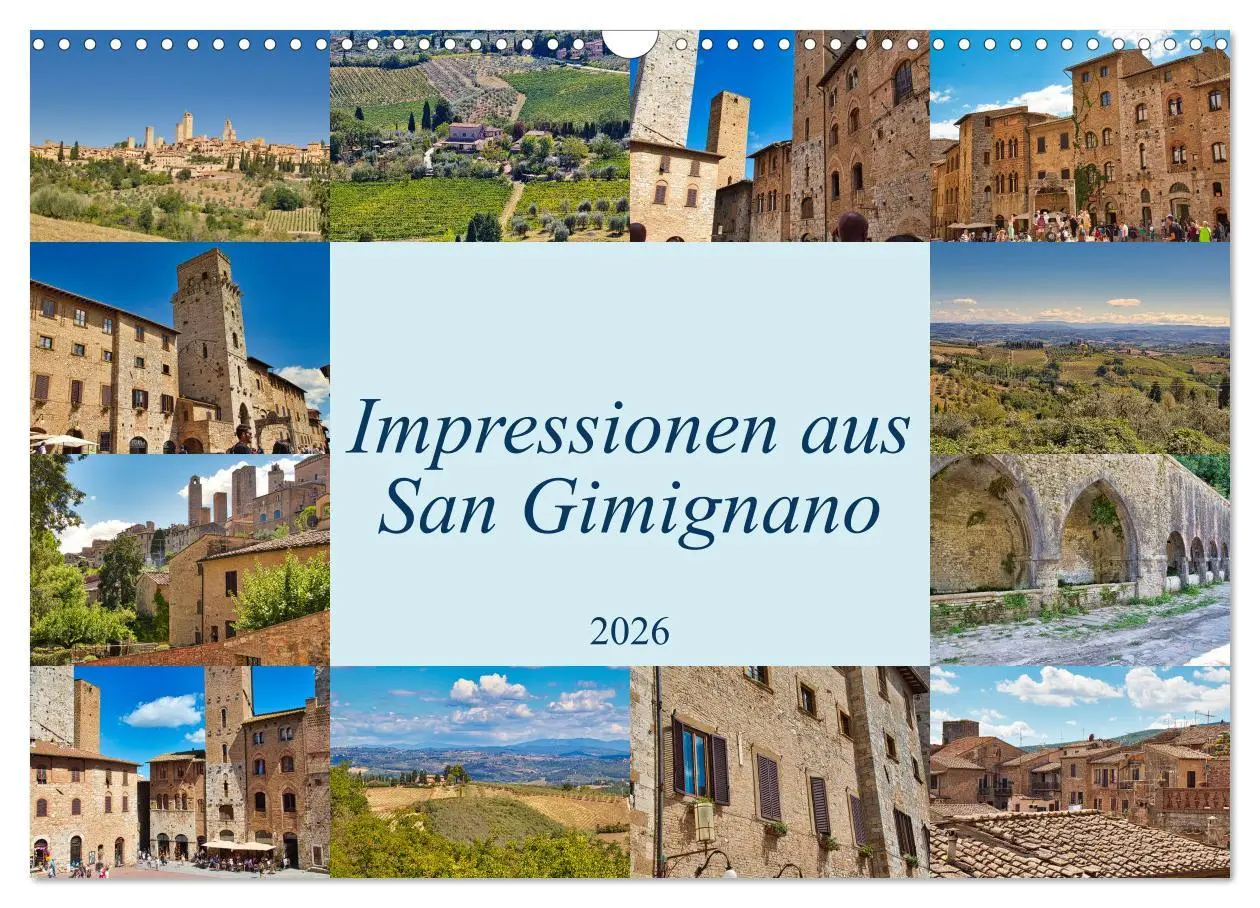 Cover: 9783457544365 | Impressionen aus San Gimignano (Wandkalender 2026 DIN A3 quer),...