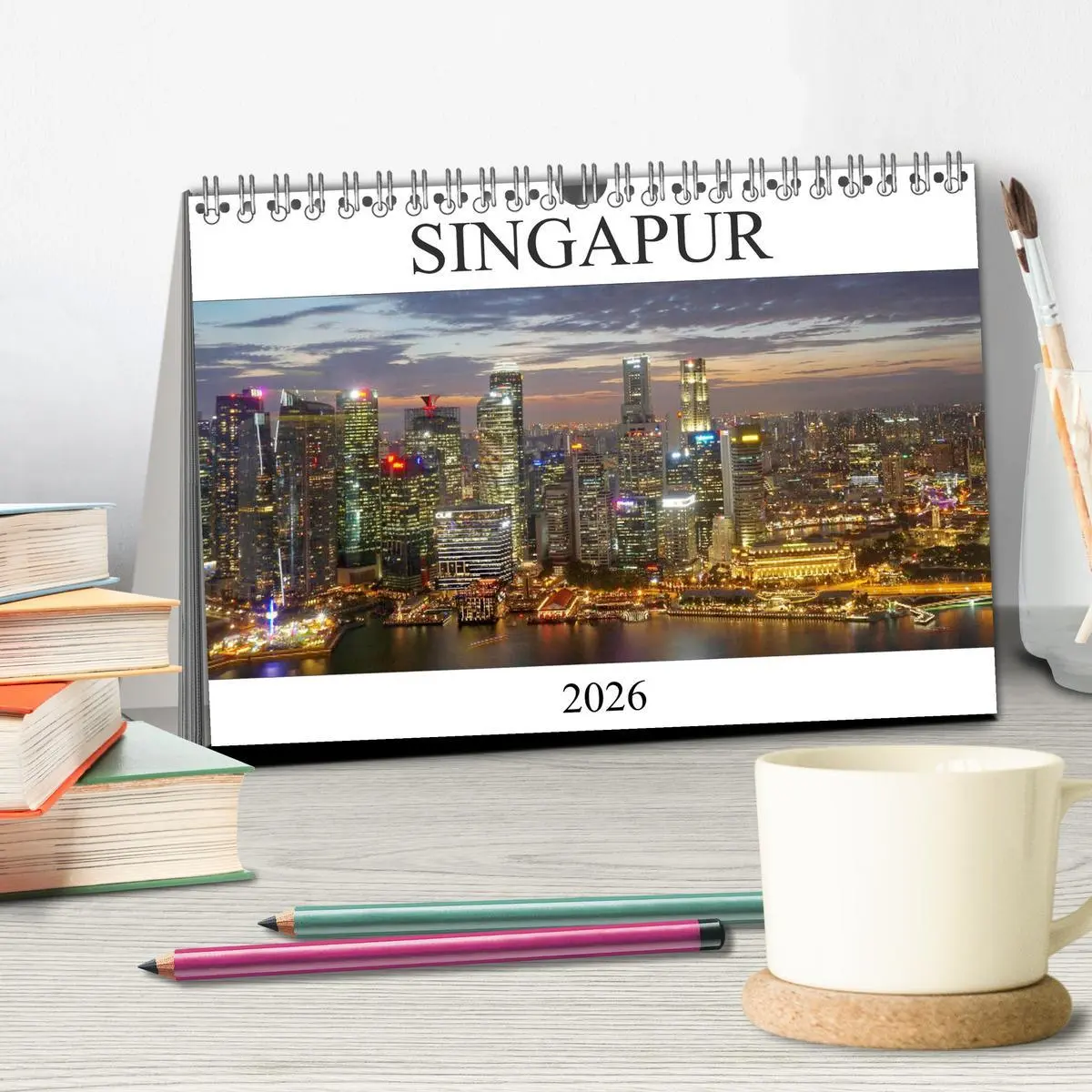 Bild: 9783457784365 | Singapur (Tischkalender 2026 DIN A5 quer), CALVENDO Monatskalender