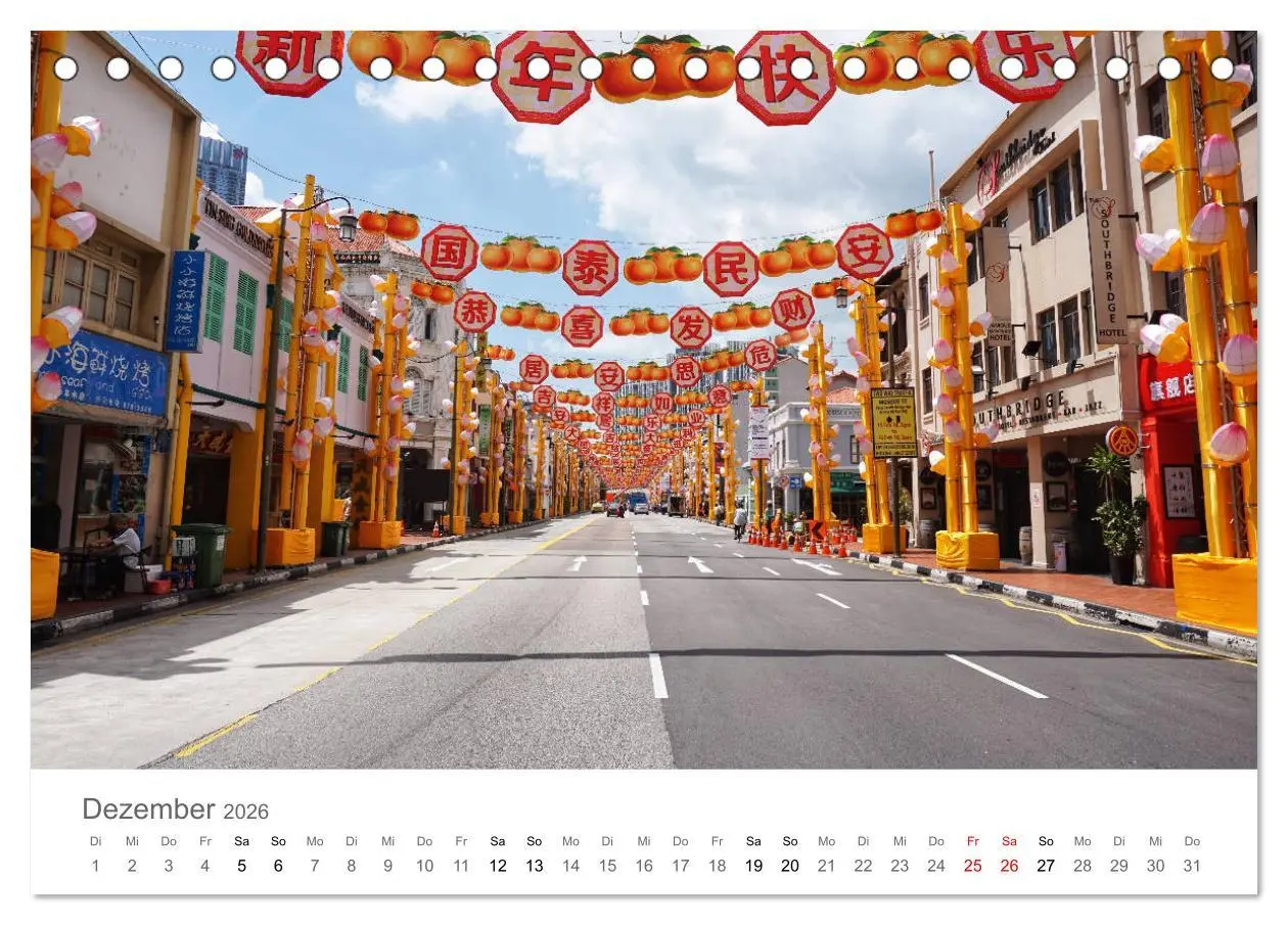 Bild: 9783457784365 | Singapur (Tischkalender 2026 DIN A5 quer), CALVENDO Monatskalender