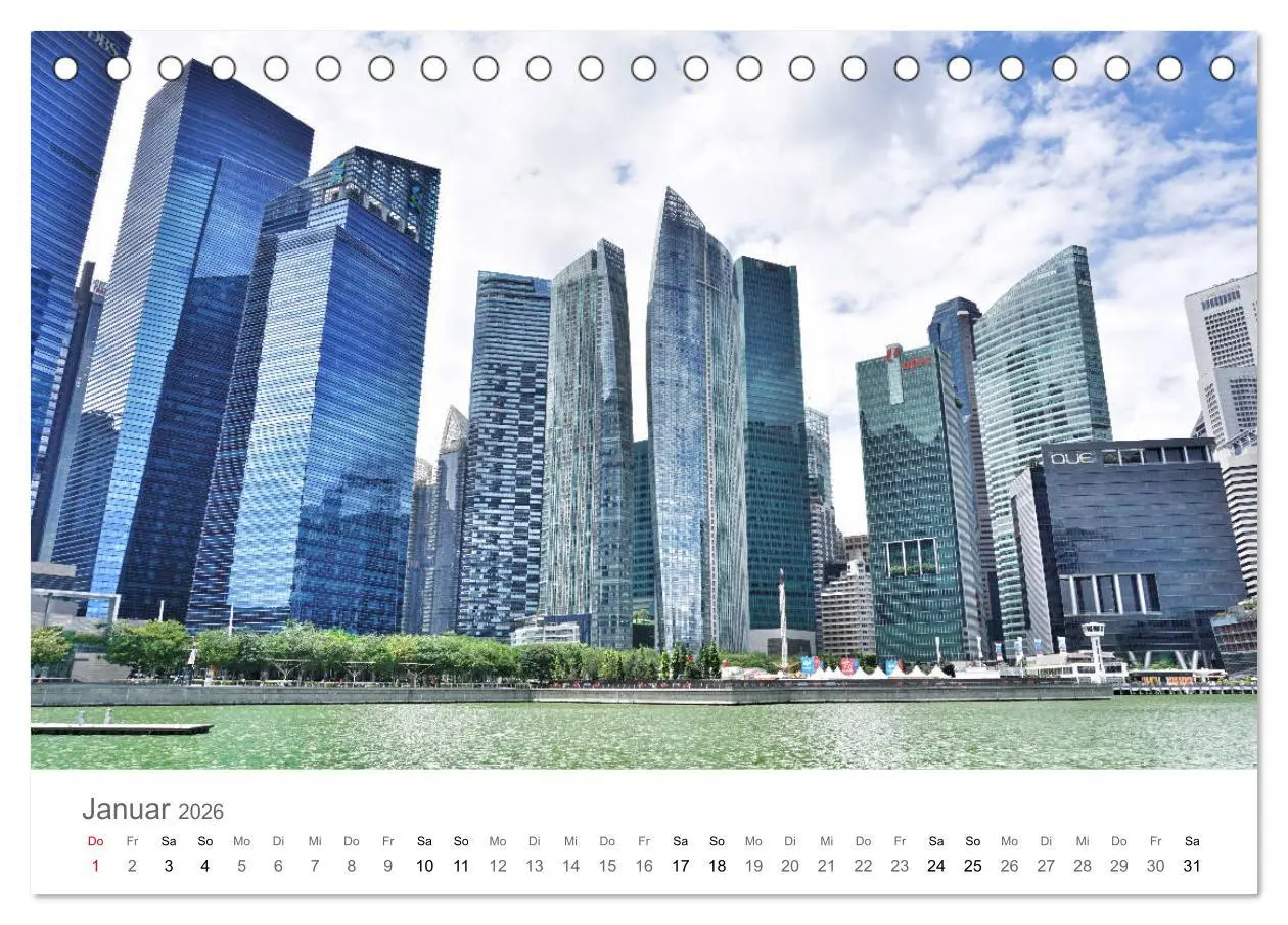 Bild: 9783457784365 | Singapur (Tischkalender 2026 DIN A5 quer), CALVENDO Monatskalender