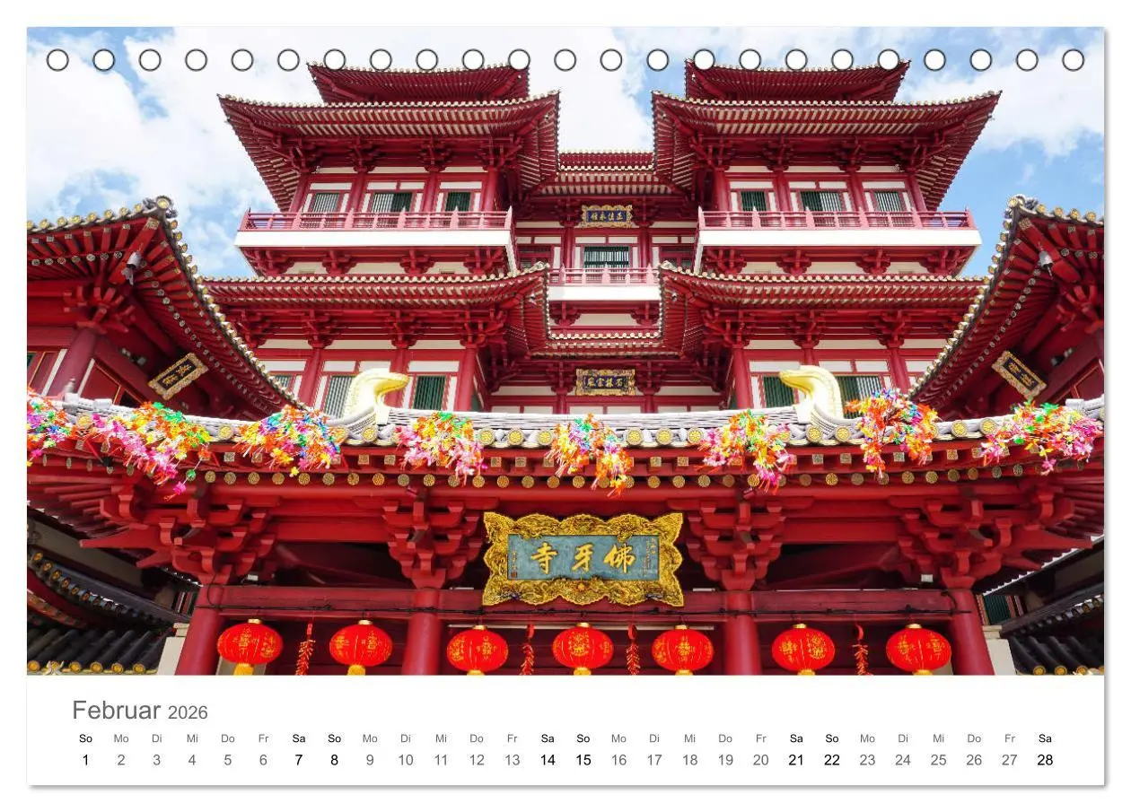 Bild: 9783457784365 | Singapur (Tischkalender 2026 DIN A5 quer), CALVENDO Monatskalender