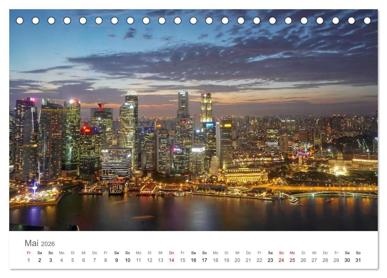 Bild: 9783457784365 | Singapur (Tischkalender 2026 DIN A5 quer), CALVENDO Monatskalender
