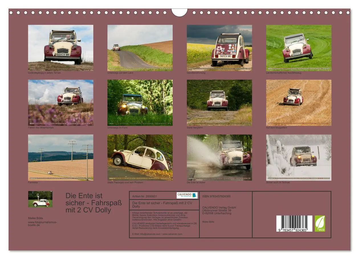 Bild: 9783457924365 | Die Ente ist sicher - Fahrspaß mit 2 CV Dolly (Wandkalender 2026...