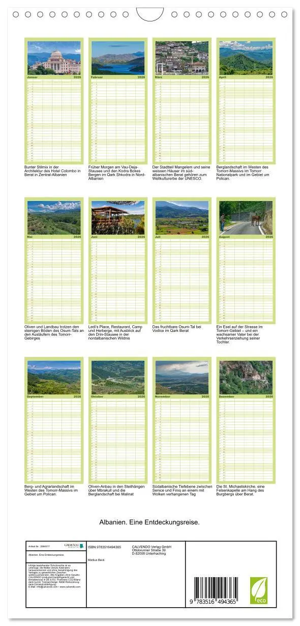 Bild: 9783516494365 | Familienplaner 2026 - Albanien. Eine Entdeckungsreise. mit 5...
