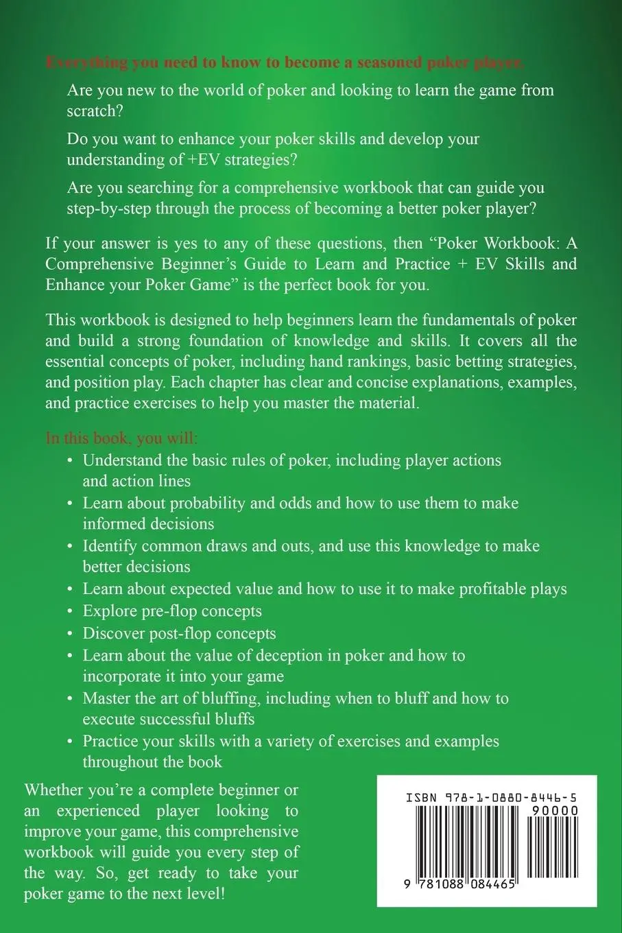 Rückseite: 9781088084465 | POKER WORKBOOK | Nathan Adam | Taschenbuch | Englisch | 2023