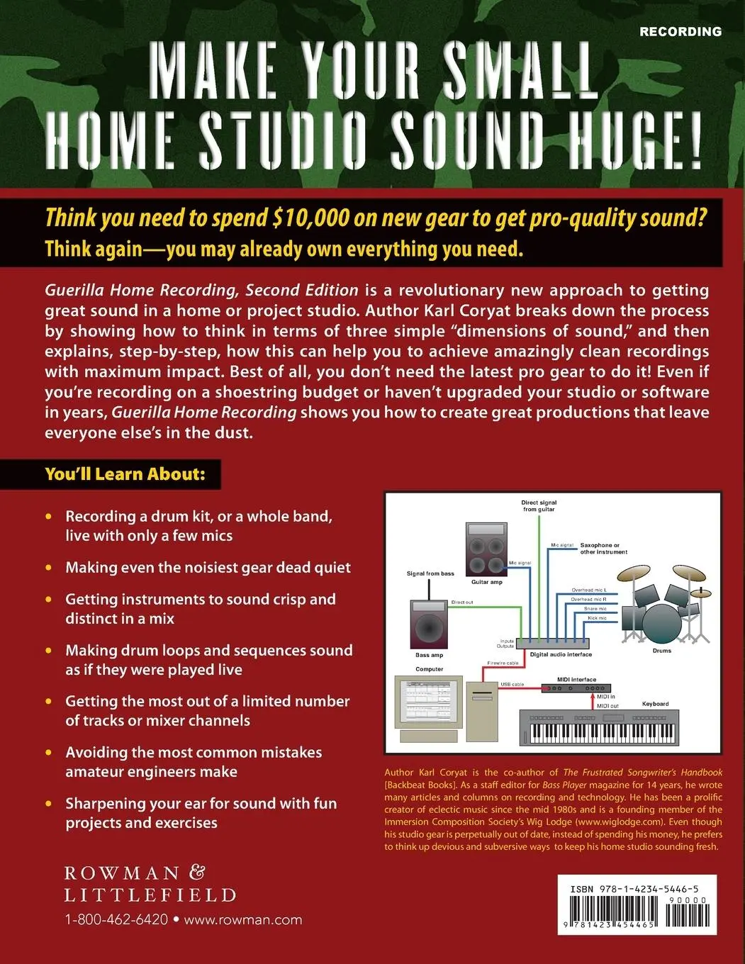 Rückseite: 9781423454465 | Guerrilla Home Recording | Karl Coryat | Taschenbuch | Buch | Englisch