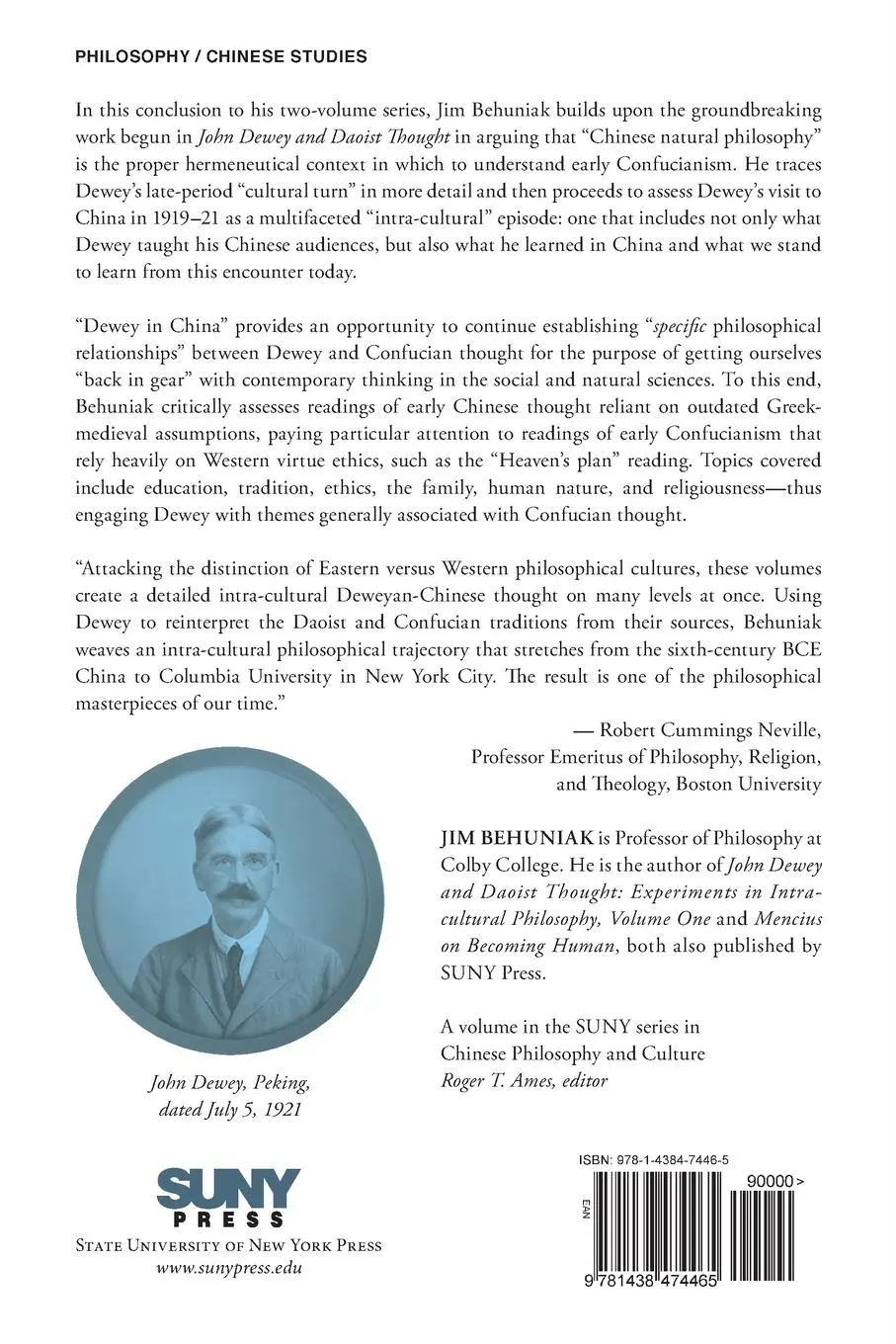 Rückseite: 9781438474465 | John Dewey and Confucian Thought | Jr. Jim Behuniak | Taschenbuch